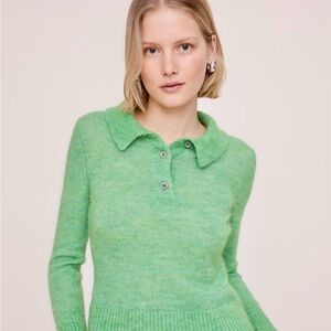 Banana Republic Jade Green Collared Polo Sweater